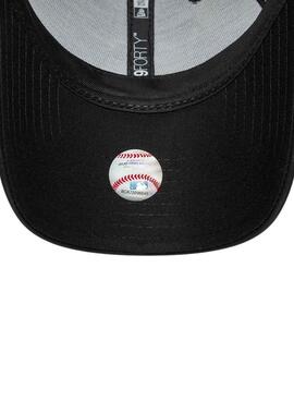 Casquette New Era New York Yankees 9FORTY en cuir noir pour femme