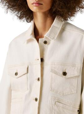 Veste en jean Pepe Jeans relaxed blanc pour femme.