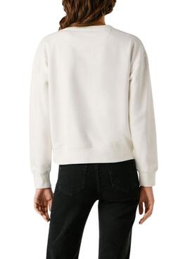 Sudadera Pepe Jeans Letha blanche pour femme