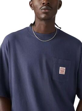 T-shirt Levis Worker bleue pour homme