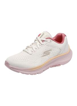 Chaussures Skechers Go Run blanches et roses pour femme