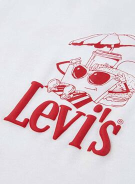 T-shirt Levi's Burger Meal blanc pour enfant