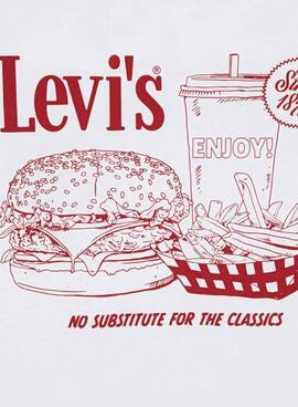 T-shirt Levi's Burger Meal blanc pour enfant
