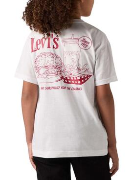 T-shirt Levi's Burger Meal blanc pour enfant