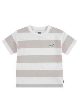 T-shirt Levi's Big Stripe beige pour enfant