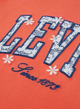 T-shirt Levi's Chambray Applique corail pour fille