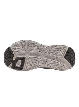 Chaussures Skechers Max Cushioning gris et rose pour femme.