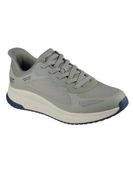 Chaussures Skechers Bobs Squad Slip 4 vertes pour hommes