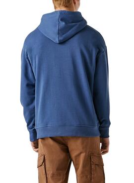 Sweat à capuche Pepe Jeans Geo bleu pour homme