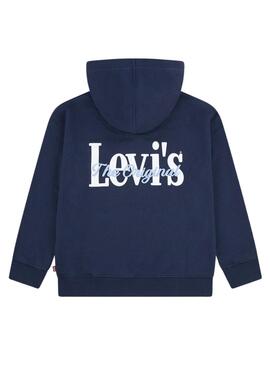 Sweatshirt Levi's Classic And Clean bleu marine pour garçon et fille.