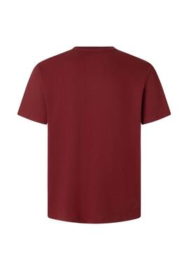 T-shirt Pepe Jeans Eggo rouge pour homme.