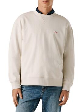 Sweatshirt Pepe Jeans Garret blanc ivoire pour homme