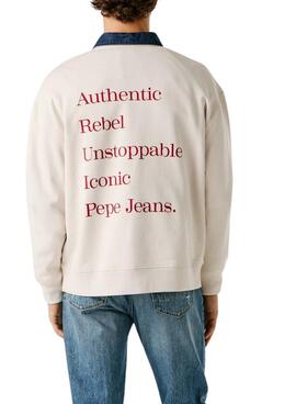 Sweatshirt Pepe Jeans Garret blanc ivoire pour homme