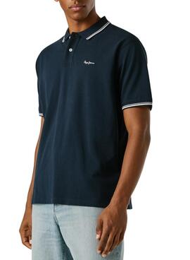 Polo Pepe Jeans Carson bleu marine pour homme