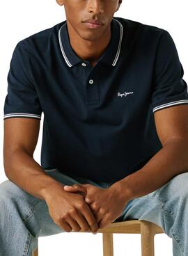 Polo Pepe Jeans Carson bleu marine pour homme