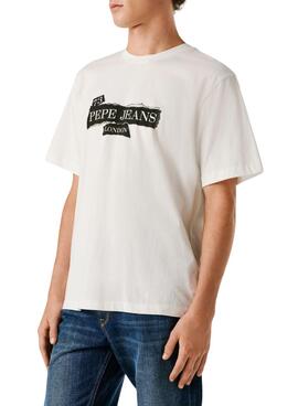 T-shirt Pepe Jeans Griffin blanc pour homme