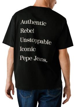 T-shirt Pepe Jeans Garret noir pour homme