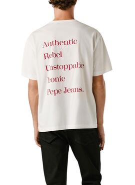 T-shirt Pepe Jeans Garret blanc pour homme