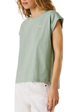 T-shirt Pepe Jeans Bloom verte pour femme