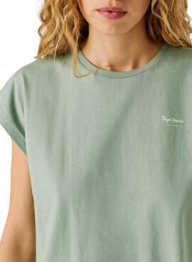 T-shirt Pepe Jeans Bloom verte pour femme