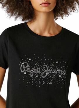 T-shirt Pepe Jeans Brady noir pour femme
