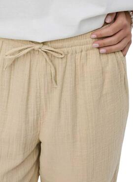 Pantalon beige pour femme Only Thyra