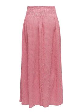 Jupe Only Celle à carreaux vichy rouge pour femme