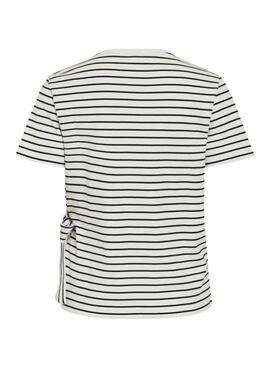 T-shirt Only Sinny à rayures blanches pour femme.