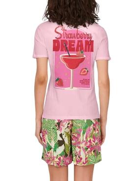 T-shirt Only Kita rose pour femme