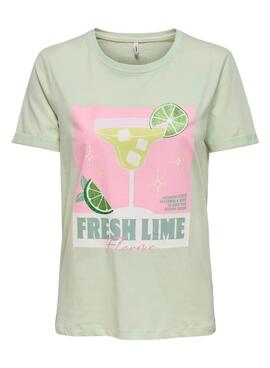 T-shirt Only Kita vert pour femme.