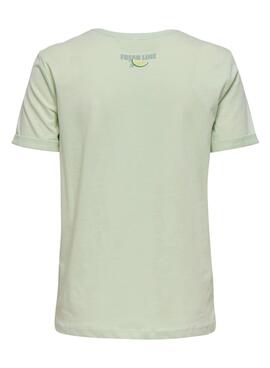 T-shirt Only Kita vert pour femme.