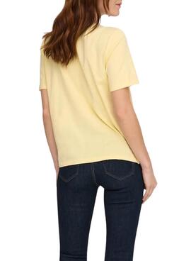 T-shirt Only Lucy jaune pour femme