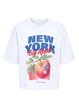 Maillot Only Jossi New York blanc pour femme