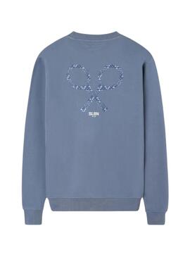Sweat à capuche Silbon avec logo ethnique bleu marine pour homme
