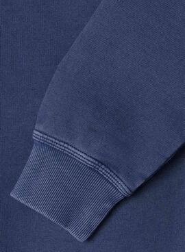 Sweatshirt Pepe Jeans Vernon logo circulaire bleu foncé pour enfant.
