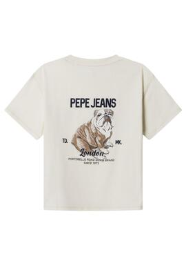 T-shirt Pepe Jeans Cutbert en blanco pour enfant