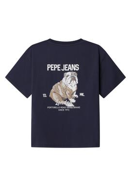 T-shirt Pepe Jeans Cutbert en bleu marine pour garçon