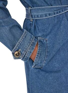 Trench-coat denim Only Malou bleu pour femme.