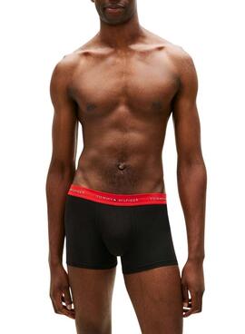 Pack 3 caleçons Tommy Hilfiger Trunk Signature noir taille basse pour homme