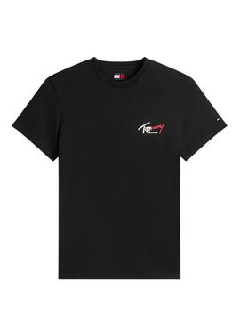 T-shirt Tommy Jeans Sign Chest Slim noir pour homme