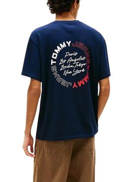 T-shirt Tommy Jeans Circle Relaxed marine pour homme