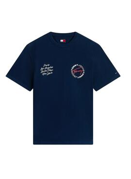 T-shirt Tommy Jeans Circle Relaxed marine pour homme