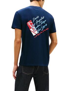 T-shirt Tommy Jeans Shift marine pour homme