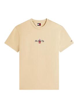 T-shirt Tommy Jeans Sign Block toast pour homme