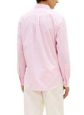 Chemise à carreaux Vichy rose pour homme Tommy Hilfiger