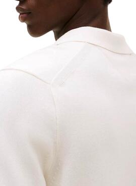 Polo Tommy Hilfiger Essential beige pour homme.