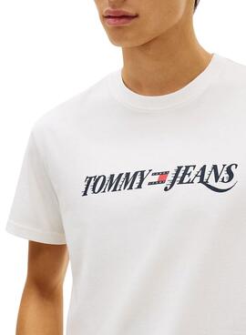 T-shirt Tommy Jeans Vintage logo blanc pour homme