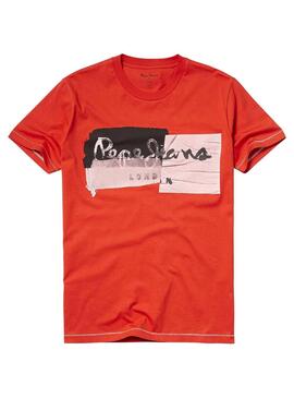 T-Shirt Pepe Jeans Stepney Orange Pour Homme