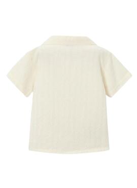 Chemise beige brodée Mayoral pour garçon