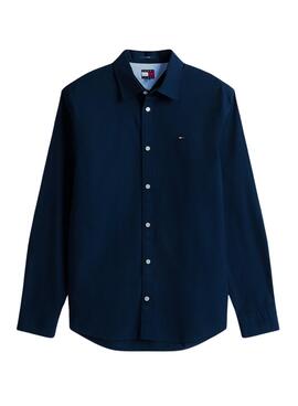 Chemise Tommy Jeans en popeline marine pour homme